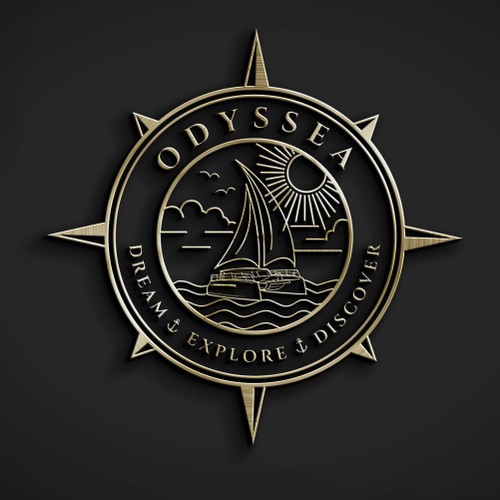 beautiful emblem logo concept for odyssea