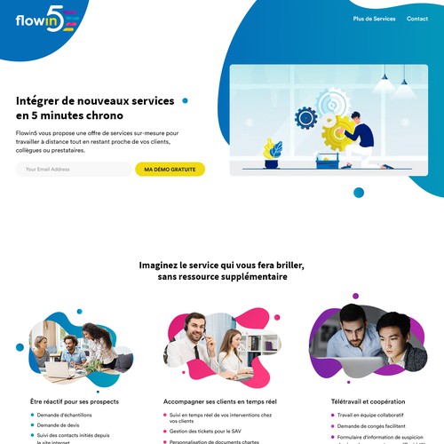 Clean and bold web page design for Flow5