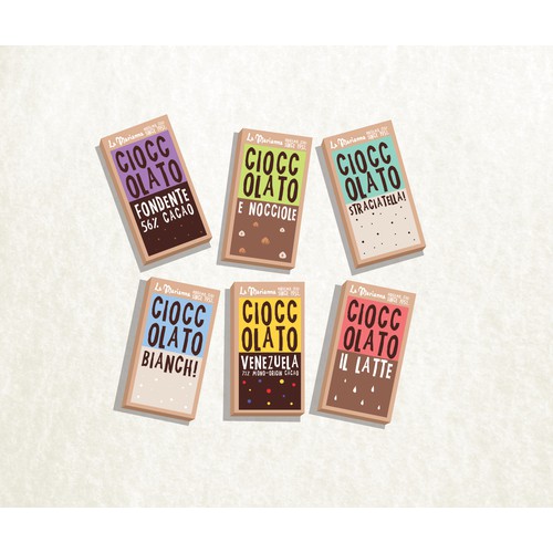 Create a new Packaging Wrapping for Italian CHOCOLATE BARS!