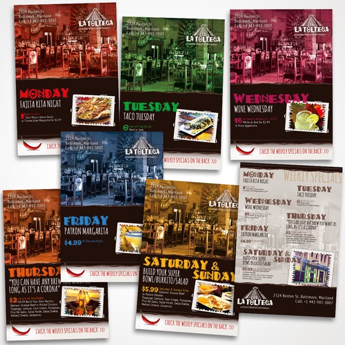 Flyer series for La Tolteca Restaurant – winner entry