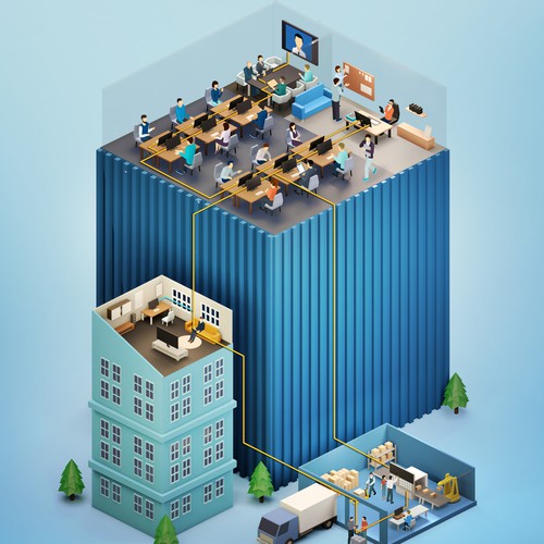 Isometric 3D Office buildings