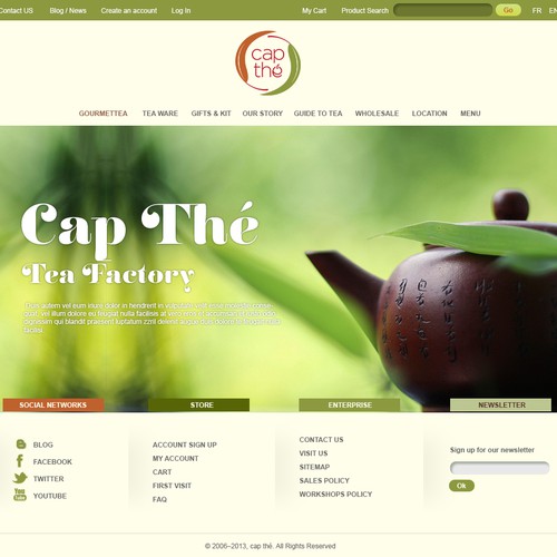 website design for cap thé