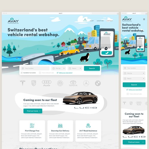 Car rental company website design