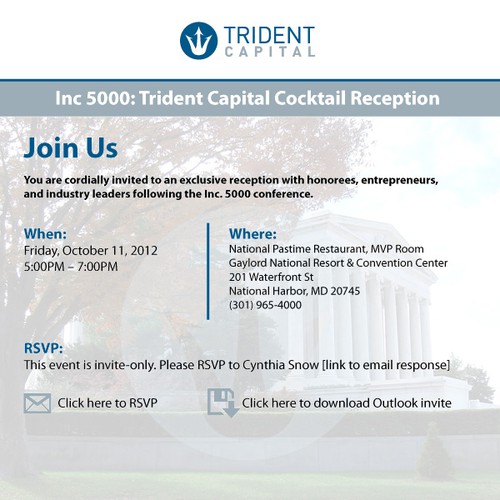 New card or invitation wanted for Trident Capital