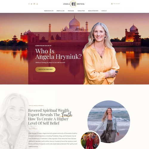 Elegant Landing Page for World Class Spiritual Master