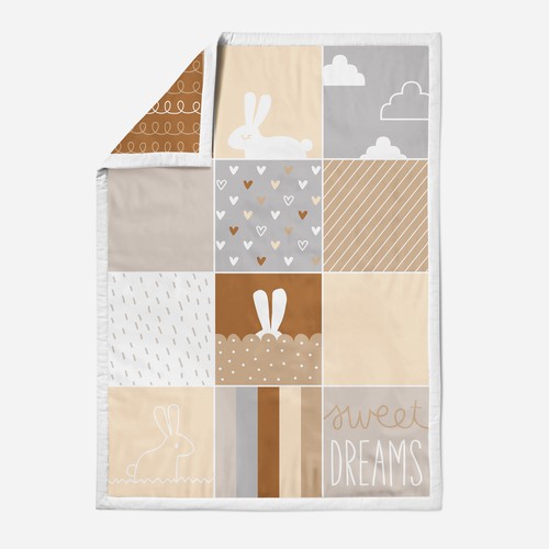 Neutral baby vector illustration quilt design