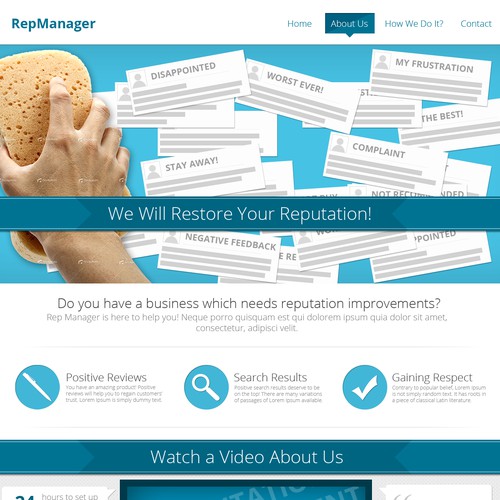 website design for Rep Manager