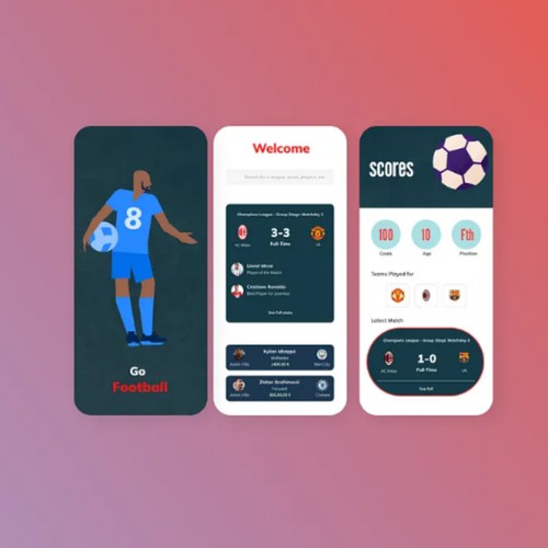 ⚽️ Modern Football App UI Design – Clean & Stylish Interface