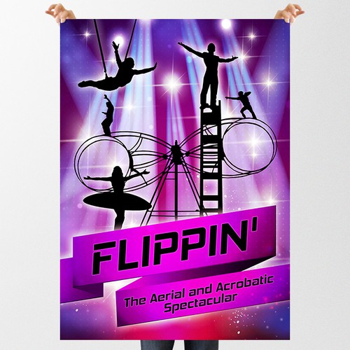 Create a Poster for an Acrobatic Stunt Show