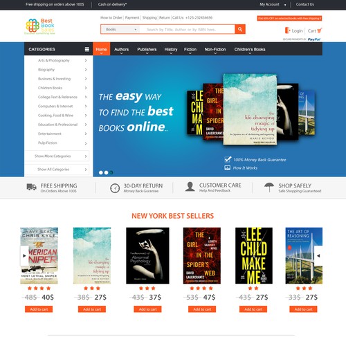 Landing Page Design for best book sales