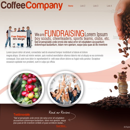 Help Coffee Fundraising Company with a new website design