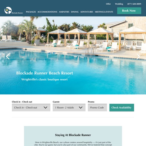 A web redesign for beach resort 