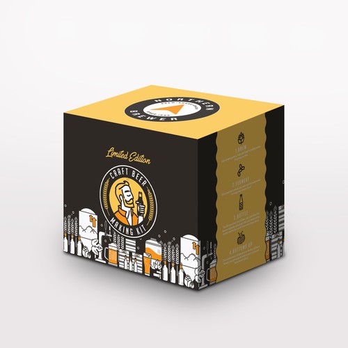 Craft beer making kit package design