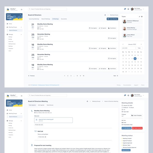 SaaS Design for BlueSky Meeting company