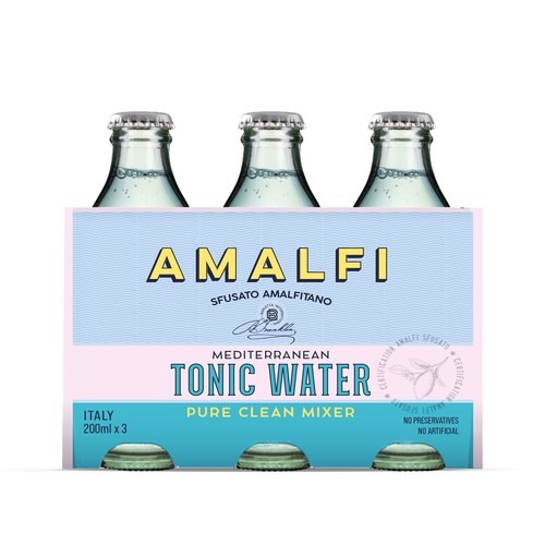 Vintage packaging design for italian tonic water.