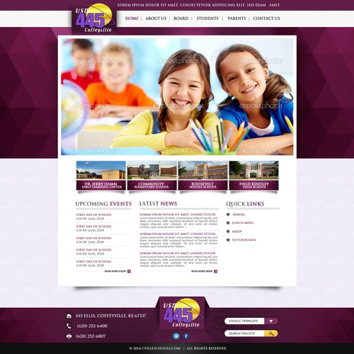 Web Design Conceptweb for Cvilles Sochools