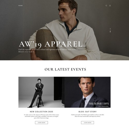 Wed design for Premium Menswear Store