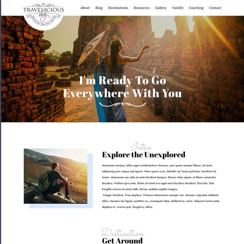 Travelicious Blog Website Design