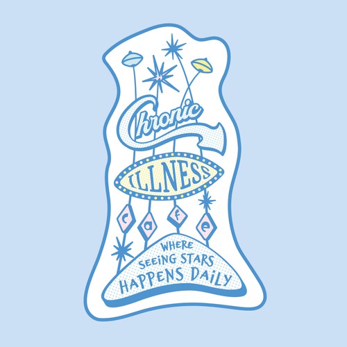 Retro Sticker Design for chronic illness community