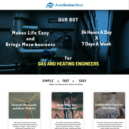 Ask Boiler Bot Home Page Design