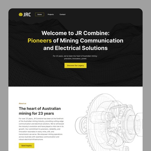 Modern Industrial Machinery Wireframe Website Design