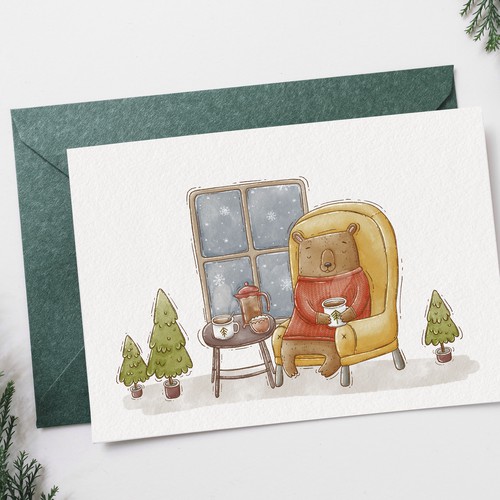 Festive Seasonal Illustrated Card