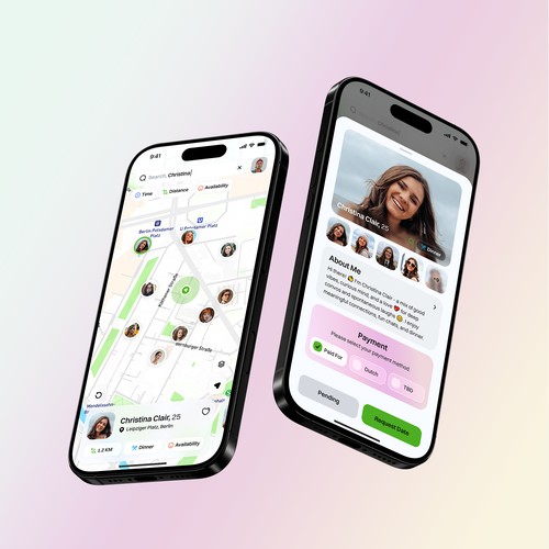 Clean, Modern iOS App UI for a Map-Based Dating Experience