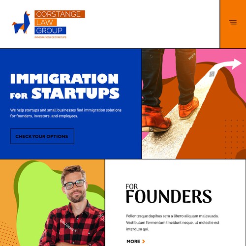 Home page design for a Tech Startup