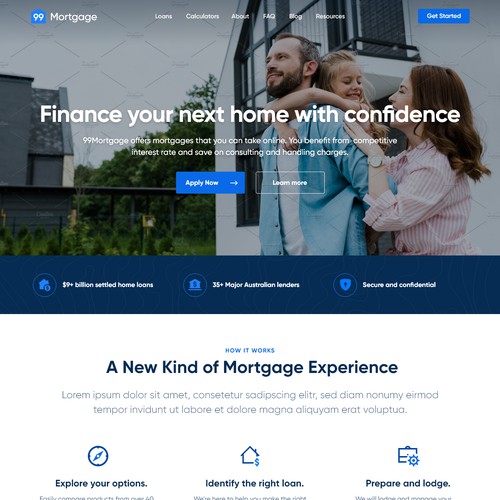 Clean and Modern Mortgage Landing Page