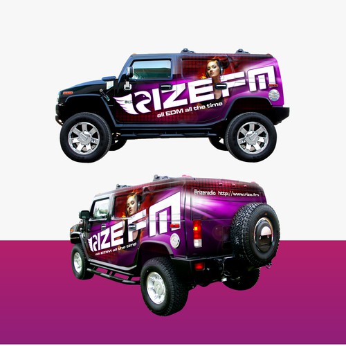 Create an HUMMER H2 Vehicle Wrap For EDM Radio Station