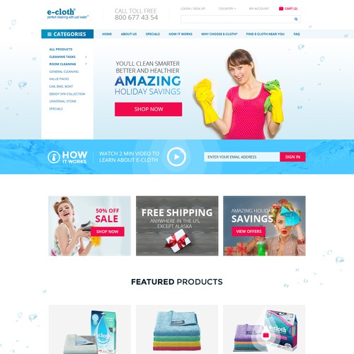 Homepage Design for Cleaning Products Company