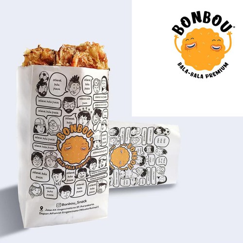 snack food logo and packaging