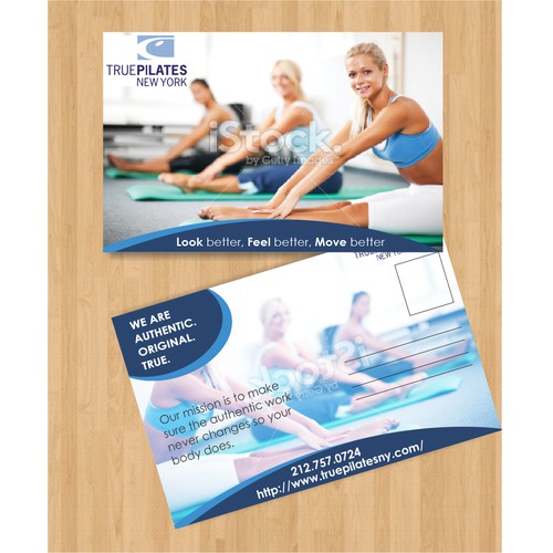 Create the postcard that creates the buzz for True Pilates New York