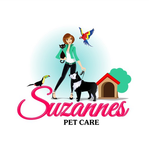 Pet characters and girl