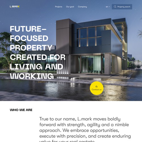 Real estate company landing page