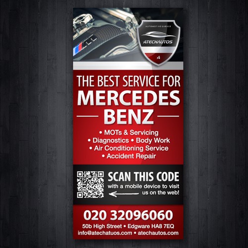 Leaflet for a garage repair business