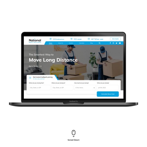 National Best Mover Website Design Concept