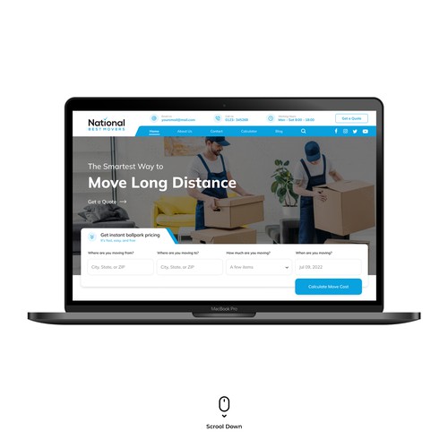 National Best Mover Website Design Concept