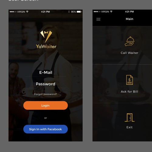 Call waiter app design contest