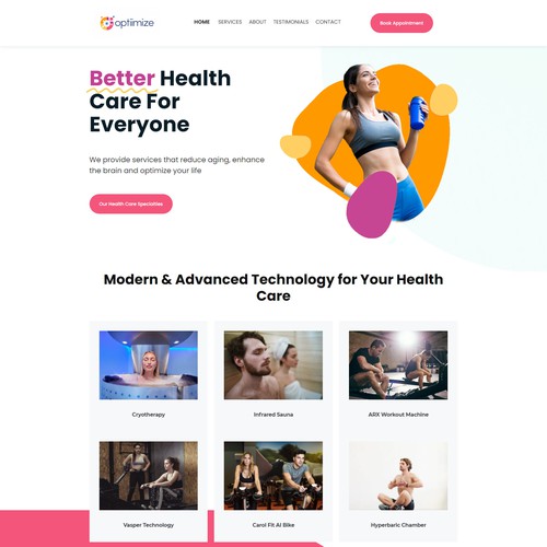 Website for an innovative health care center