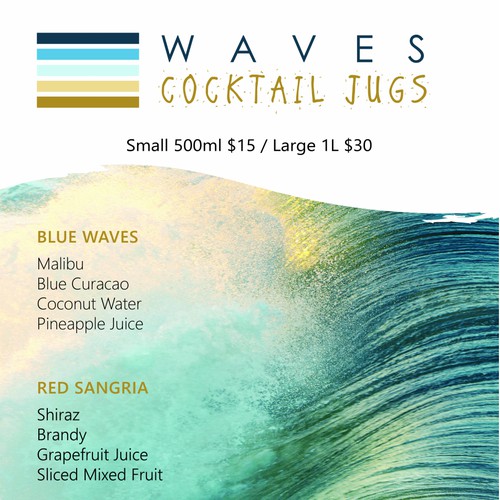 Cocktail menu wave design
