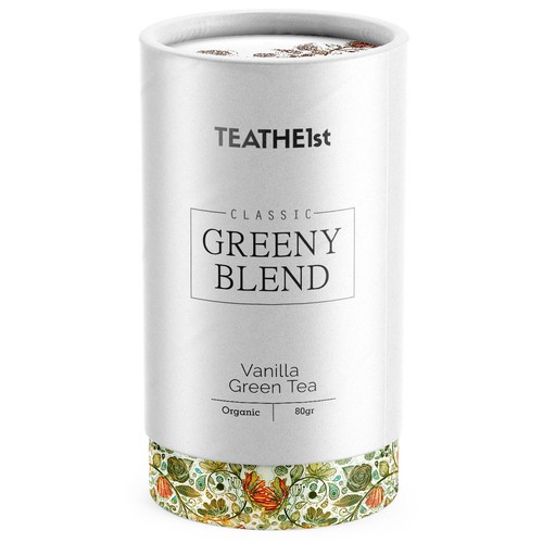 Design a paper tube packaging for TEATHE1st
