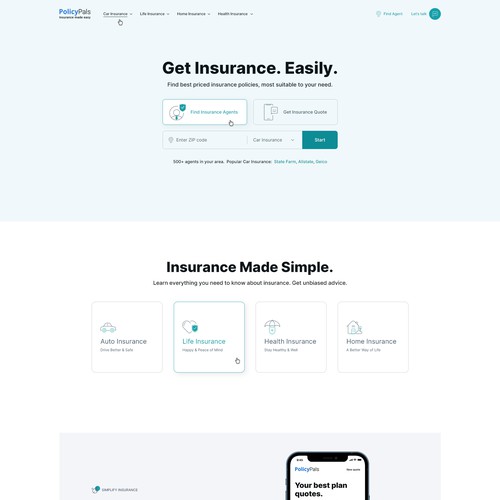 Engaging and professional insurance website re-design