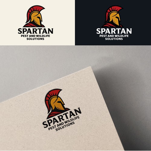 Spartanischer Helm-Logo für Schädlings- und Wildtierbekämpfung