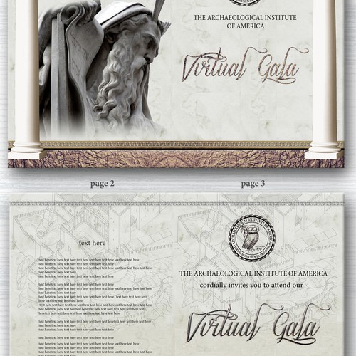 Create a timeless invitation to the Archaeological Institute of America's virtual gala