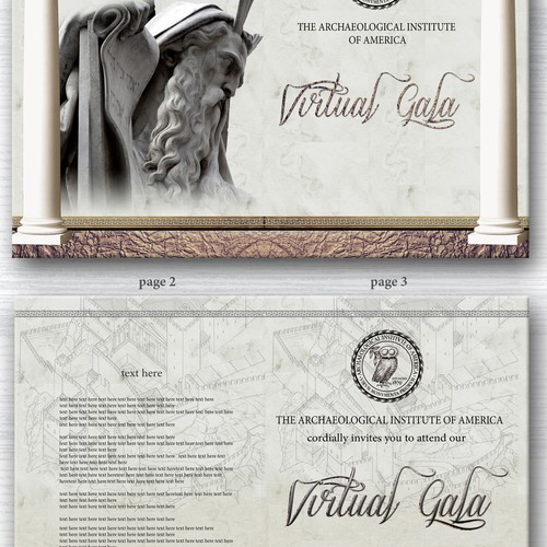 Create a timeless invitation to the Archaeological Institute of America's virtual gala