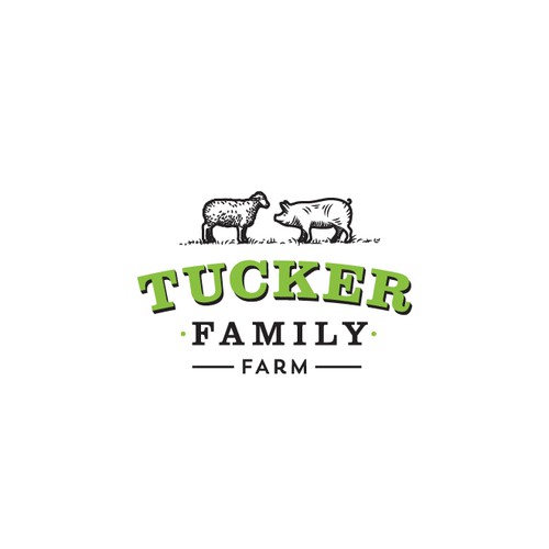 Farm logo for european style sheep cheese and pasture pork