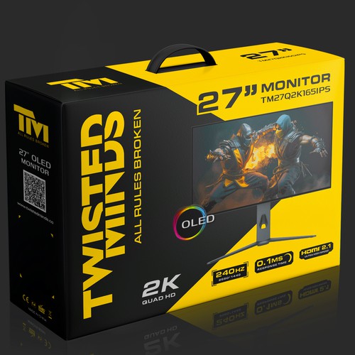 27" Oled Monitor packaging design