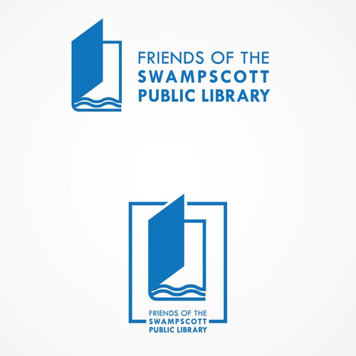 Modern logo concept for a public library in a seaside town
