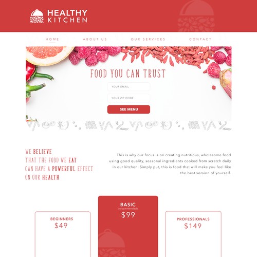 Healthy Kitchen Landing Page
